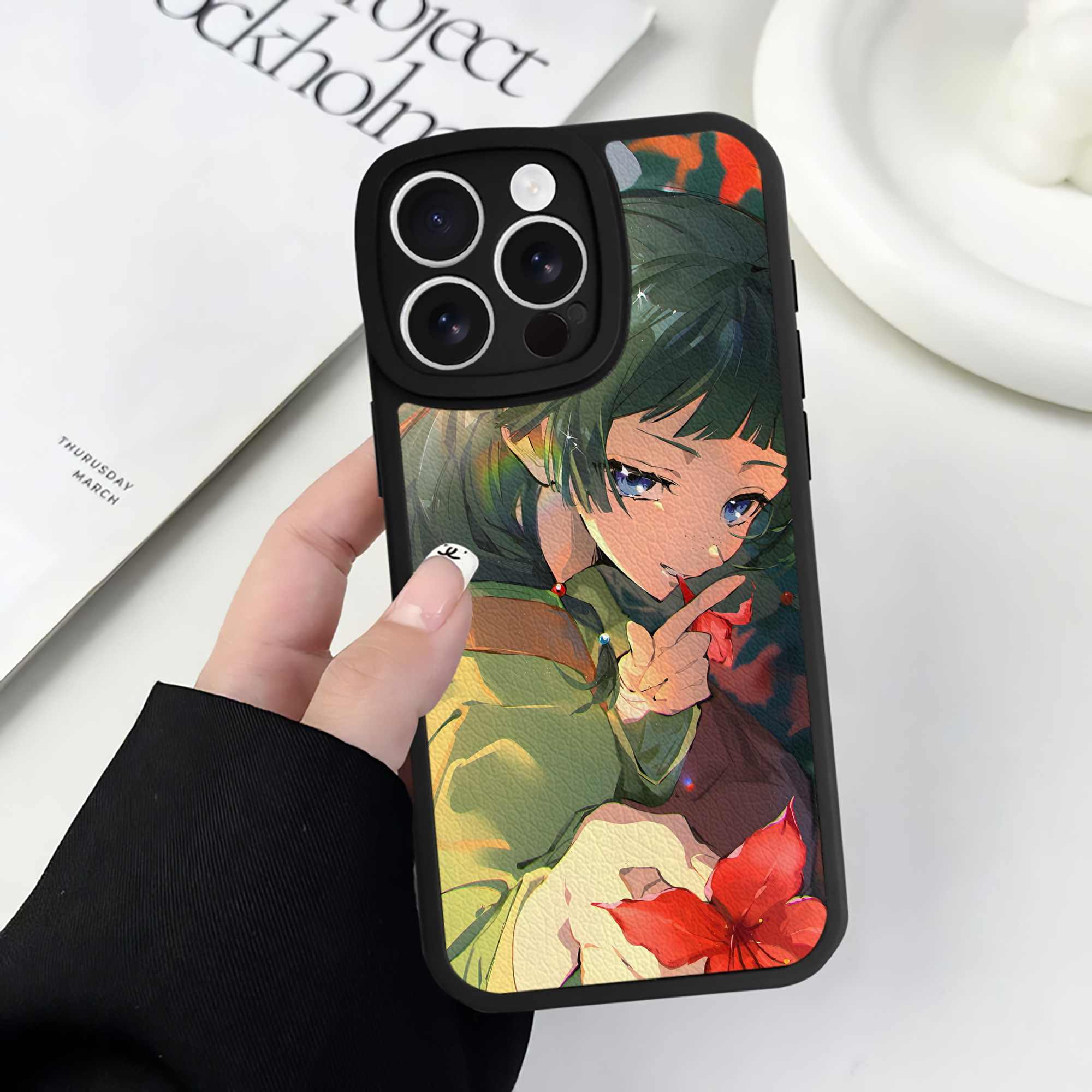 （画像用） 薬屋のひとりごと The Apothecary Diaries 【iPhone 16シリーズ対応】シリコンスマホケース（レザー調） 材質：シリコン